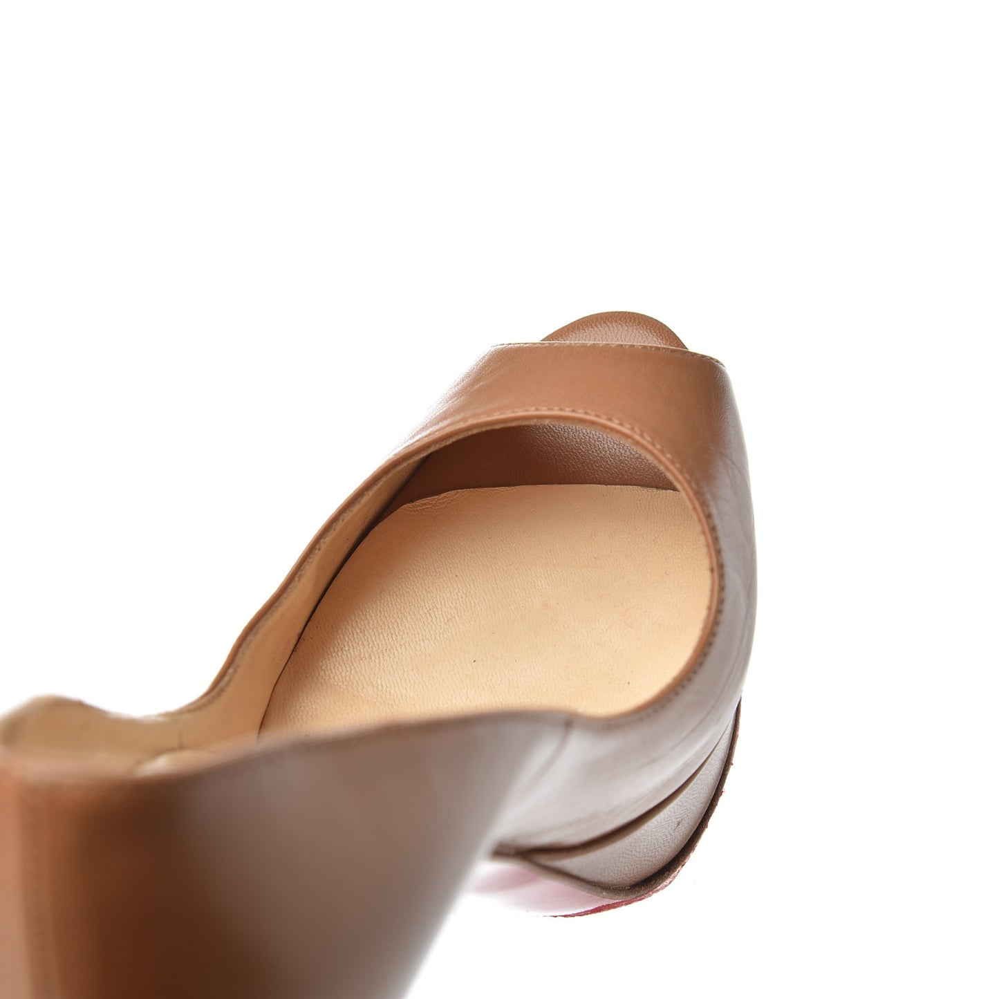 Calfskin Lady Peep 150 Pumps 36 Safari
