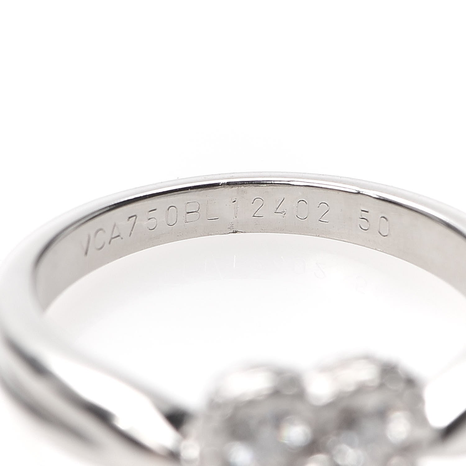Van Cleef & Arpels 18K White Gold Diamond Arno Ring 50 5.25 5 of 5