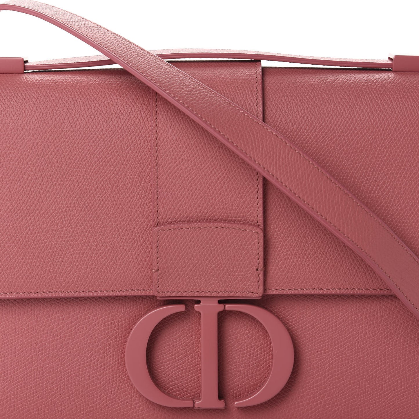 Ultra Matte Grained Calfskin 30 Montaigne Flap Bag Dusty Pink