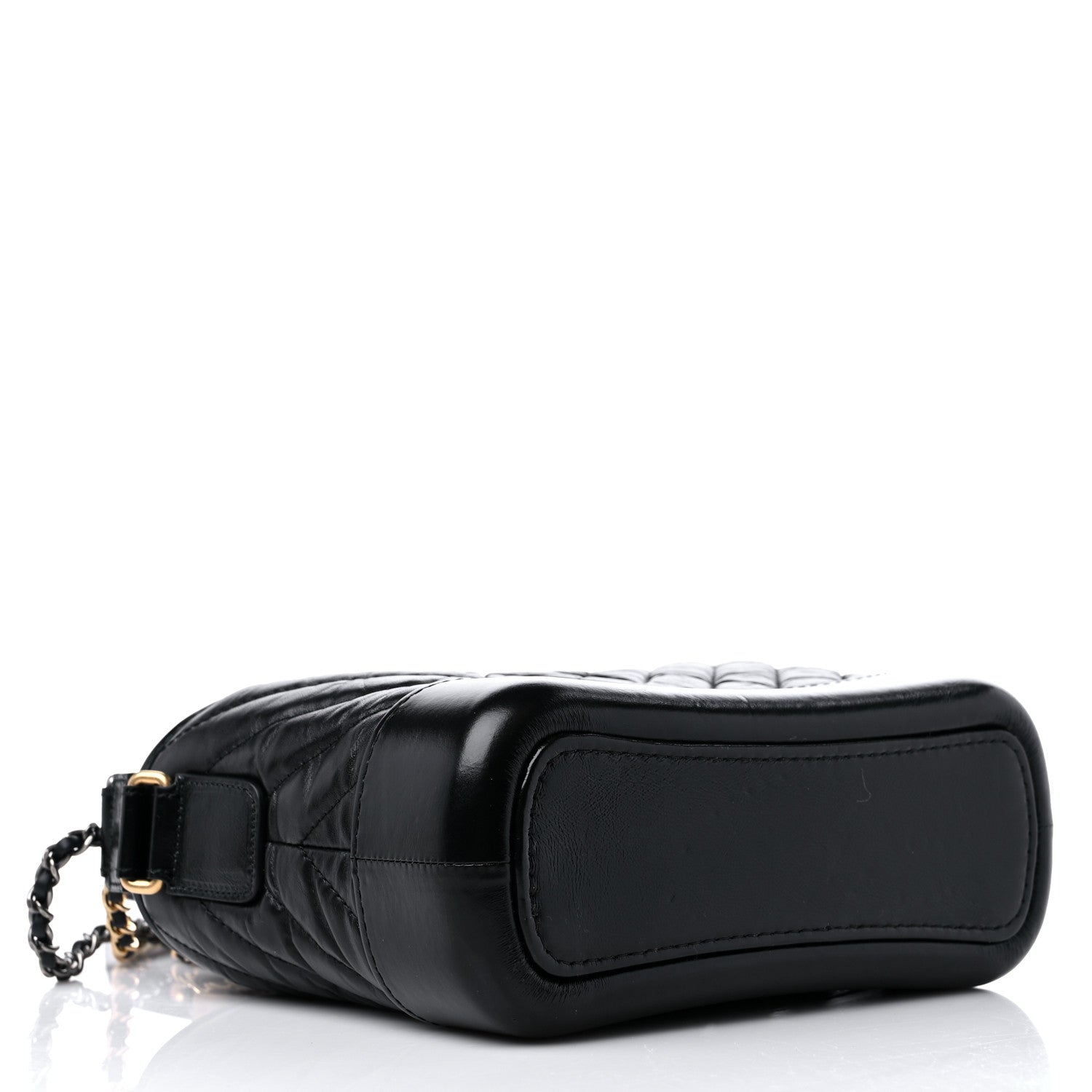 Chanel Aged Calfskin Chevron Quilted Small Gabrielle Hobo Black 4 of 9