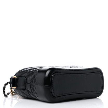 Chanel Aged Calfskin Chevron Quilted Small Gabrielle Hobo Black 4 of 9