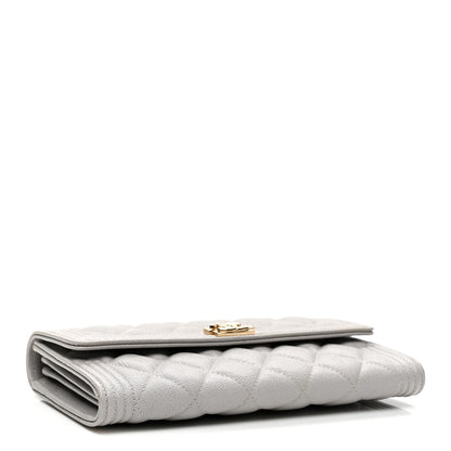 Chanel Caviar Quilted Large Boy Gusset Flap Wallet Grey 4 of 8