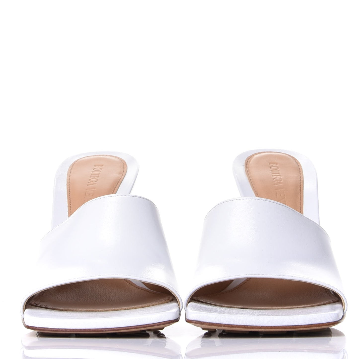 Lambskin Stretch Mule Sandals 35 Optic White