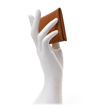 Hermes Epsom Calvi Card Case Gold 2 of 6