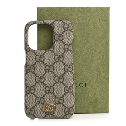 Gucci GG Supreme Monogram Ophidia iPhone 14 Pro Phone Case Beige Ebony 7 of 7