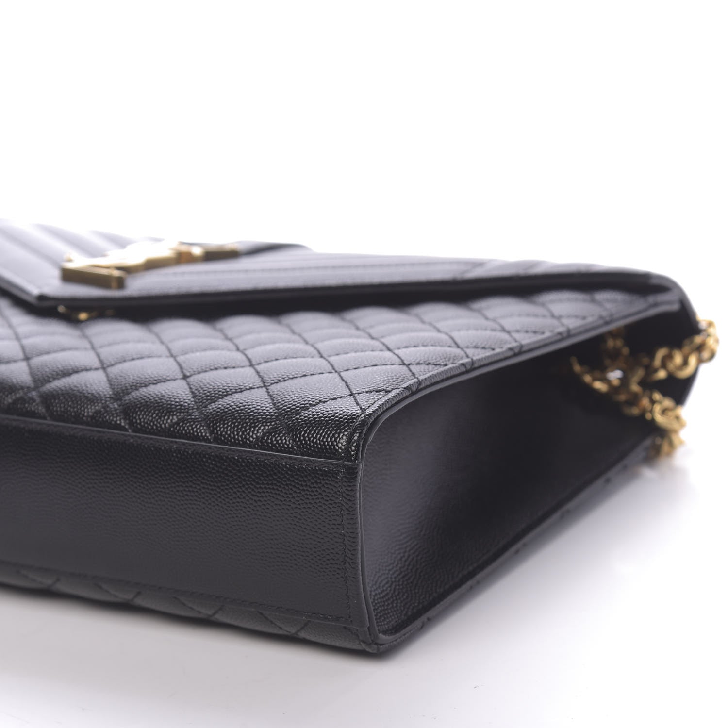 Saint Laurent Grain De Poudre Large Tri-Quilt Monogram Satchel Black 8 of 9