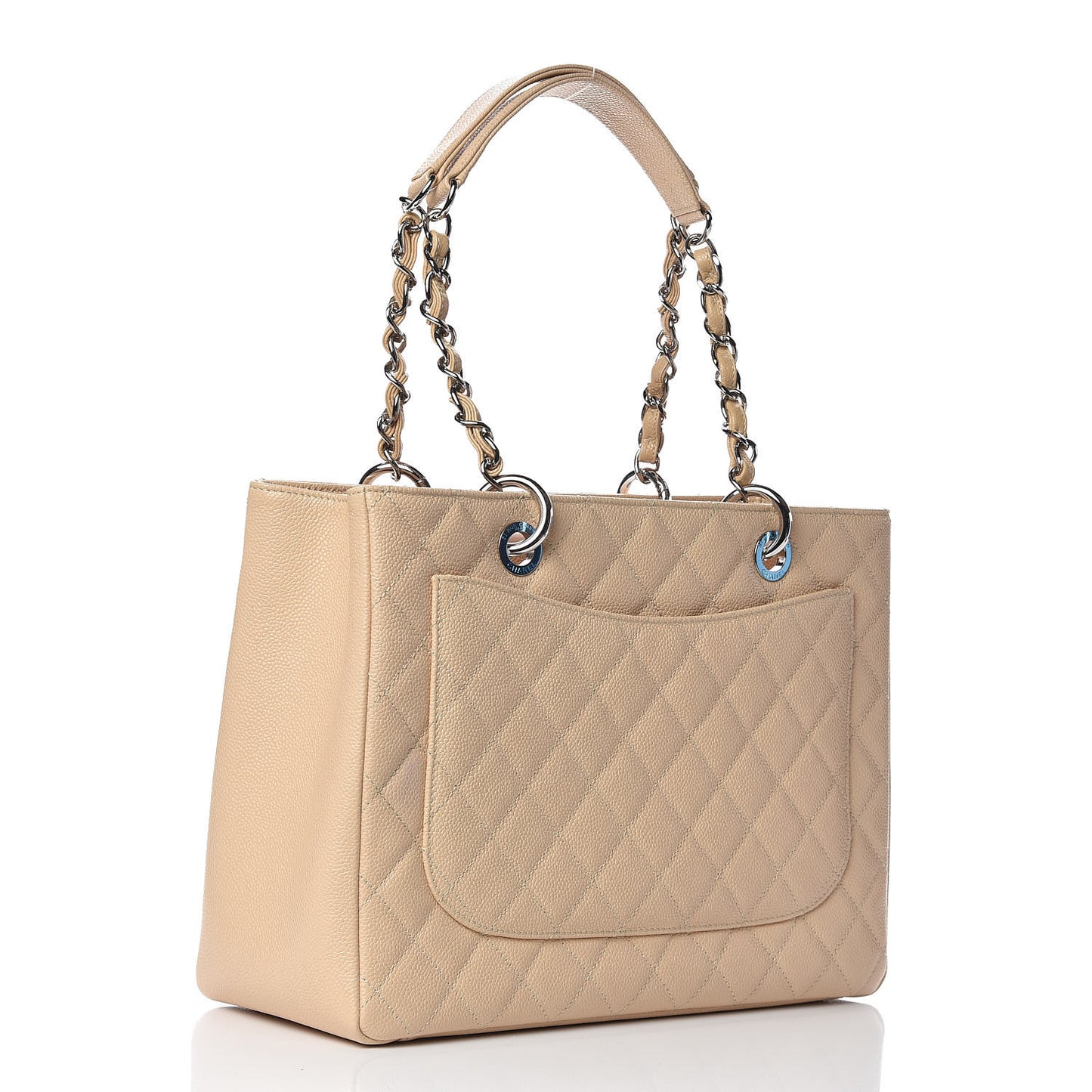Caviar Quilted Grand Shopping Tote GST Beige Clair