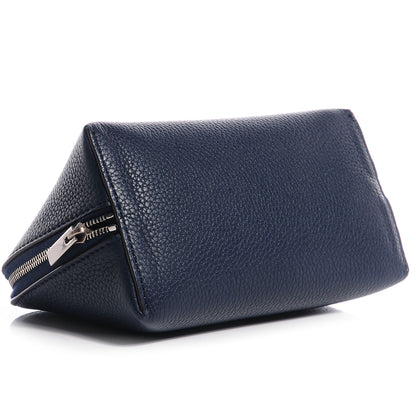 Celine Textured Calfskin Cosmetic Pouch Bag Navy 4 of 9