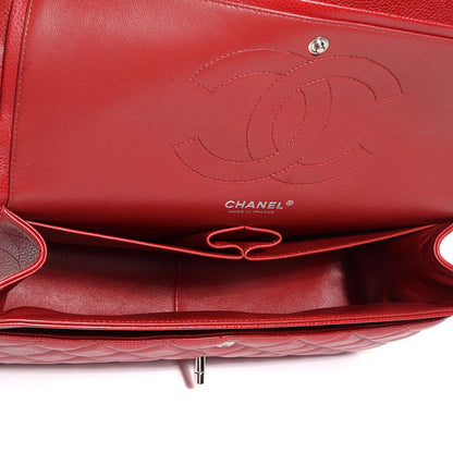 Chanel Caviar Quilted Jumbo Double Flap Red 6 of 9