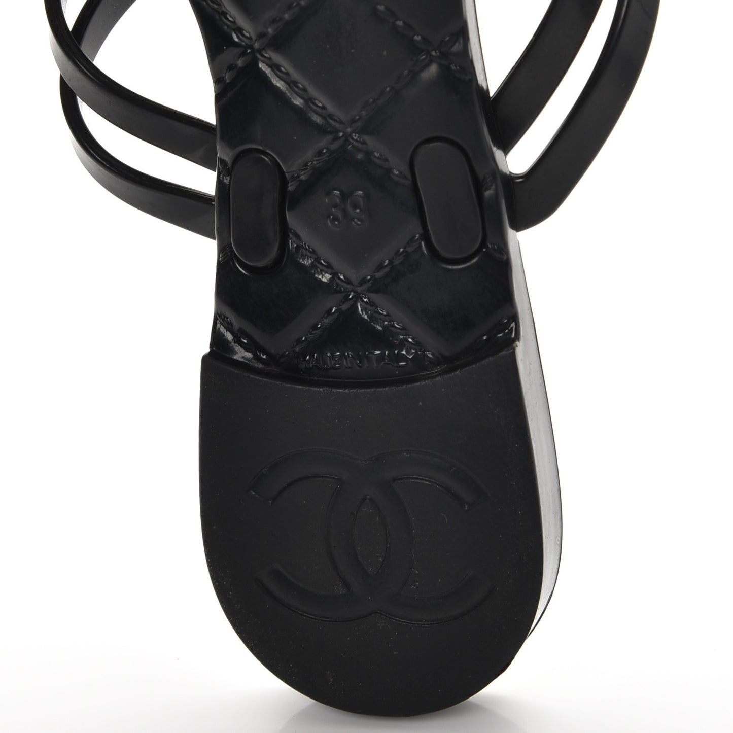 Jelly Camellia Thong Sandals 39 Black Ivory