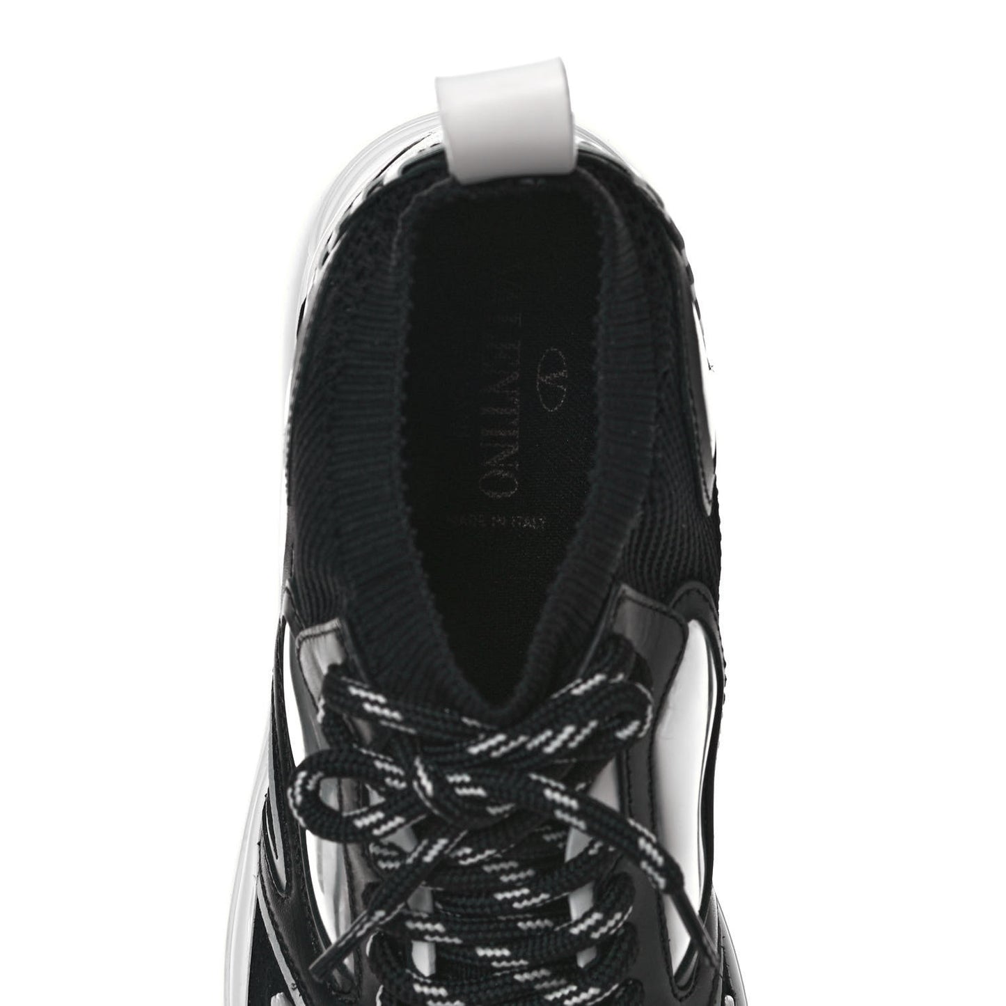 Fabric Suede Calfskin Mens Sneakers 40.5 Black White