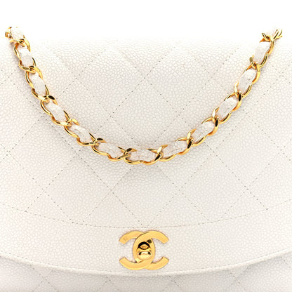 Chanel Caviar Quilted Medium Single Flap White 8 of 10