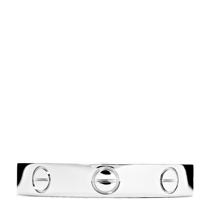 Cartier 18K White Gold 3.5mm LOVE Wedding Band Ring 53 6.25 1 of 3