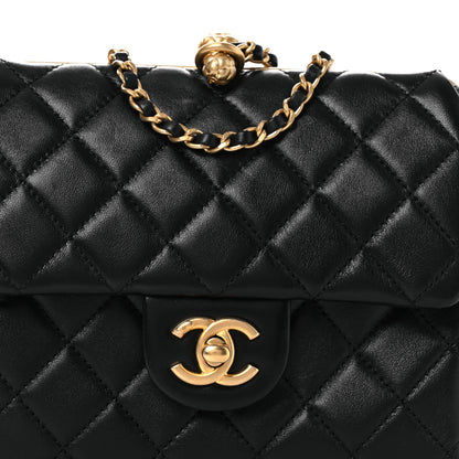 Chanel Lambskin Quilted Kisslock Flap Black 8 of 11