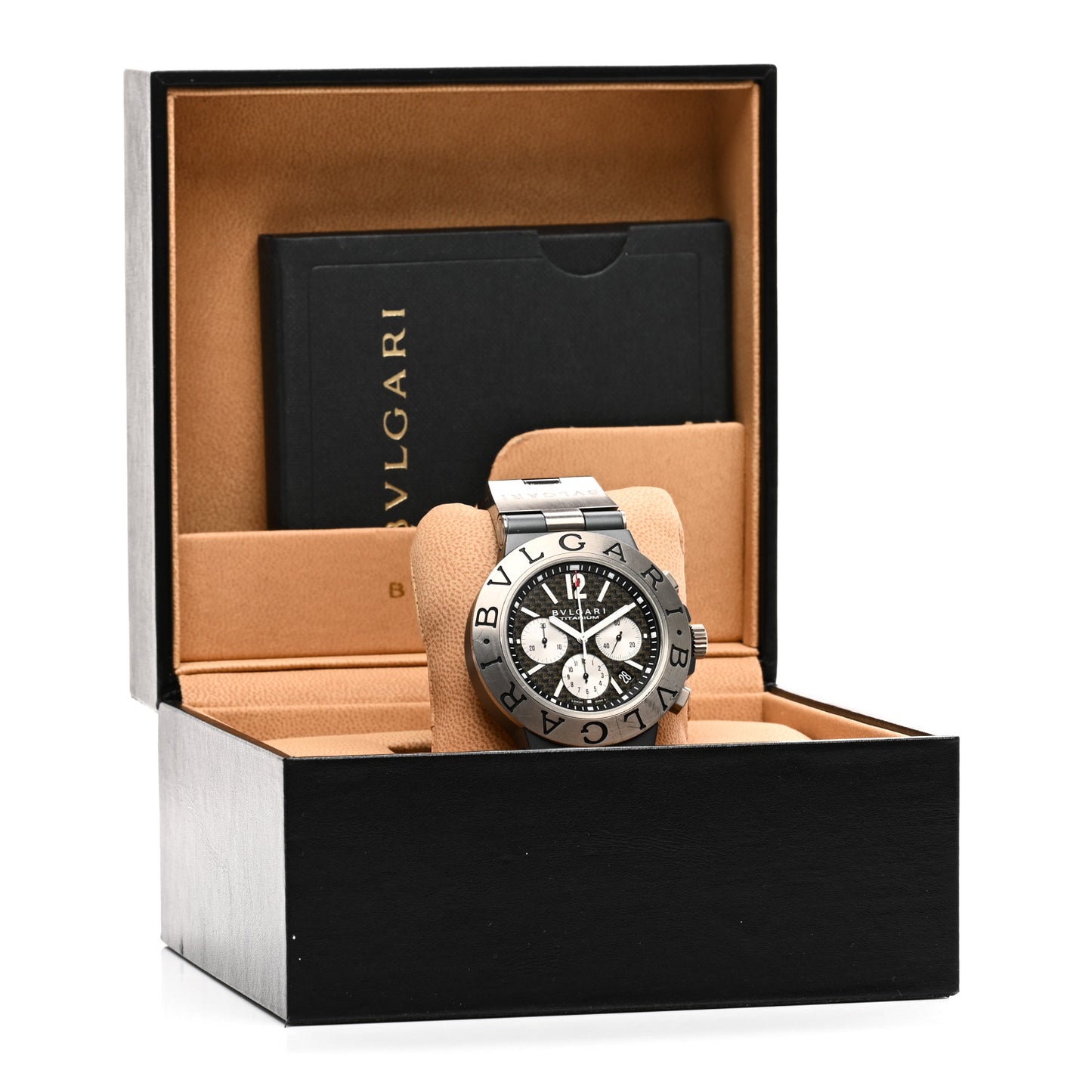 Titanium Rubber 44mm Diagono Chronograph Automatic Watch Black