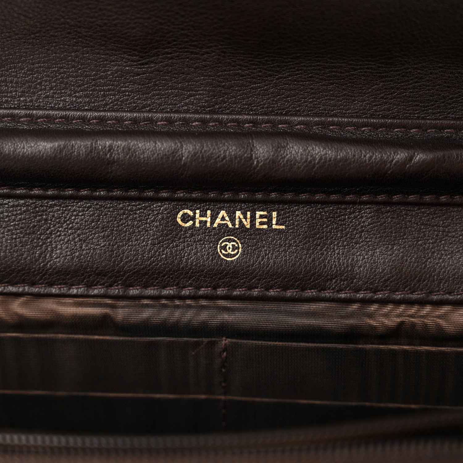 Chanel Suede Timeless CC Wallet on Chain WOC Brown 6 of 15