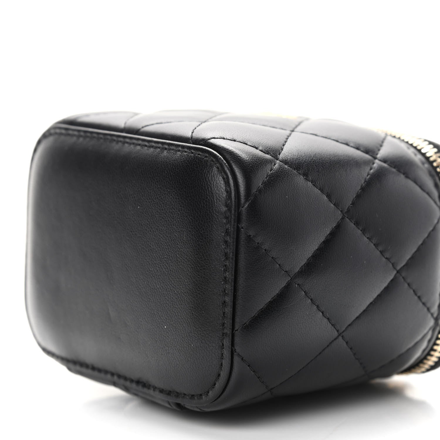 Chanel Lambskin Quilted Mini Pearl Crush Vanity Case With Chain Black 10 of 11