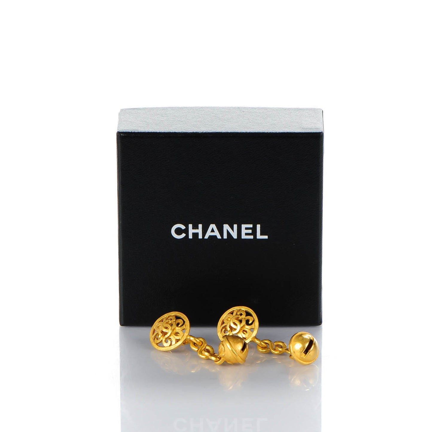 CC Clip On Drop Earrings Gold