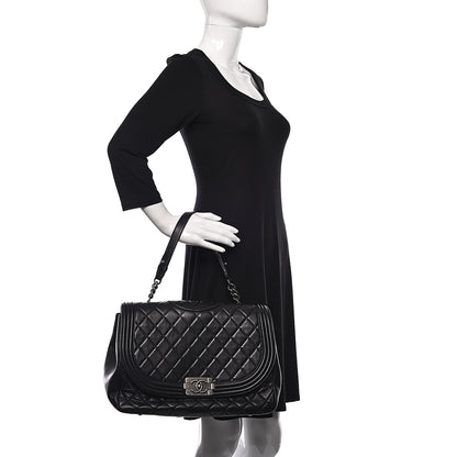 Chanel Lambskin Quilted Large Antik Boy Flap Black 2 of 19