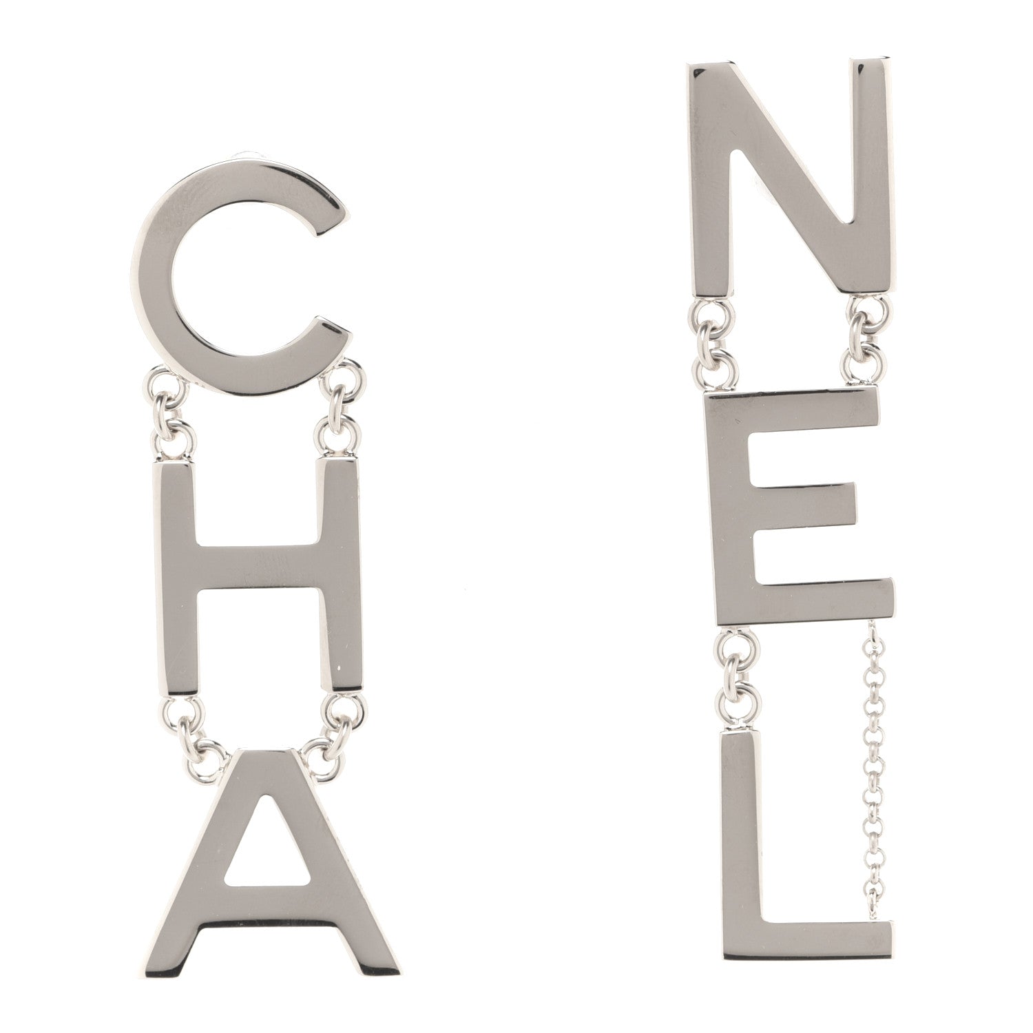 Chanel Metal Cha-Nel Logo Drop Earrings Gold 1 of 6