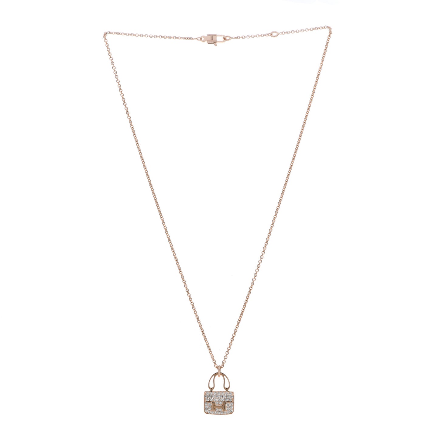 18K Rose Gold Diamond Constance Amulettes Pendant Necklace