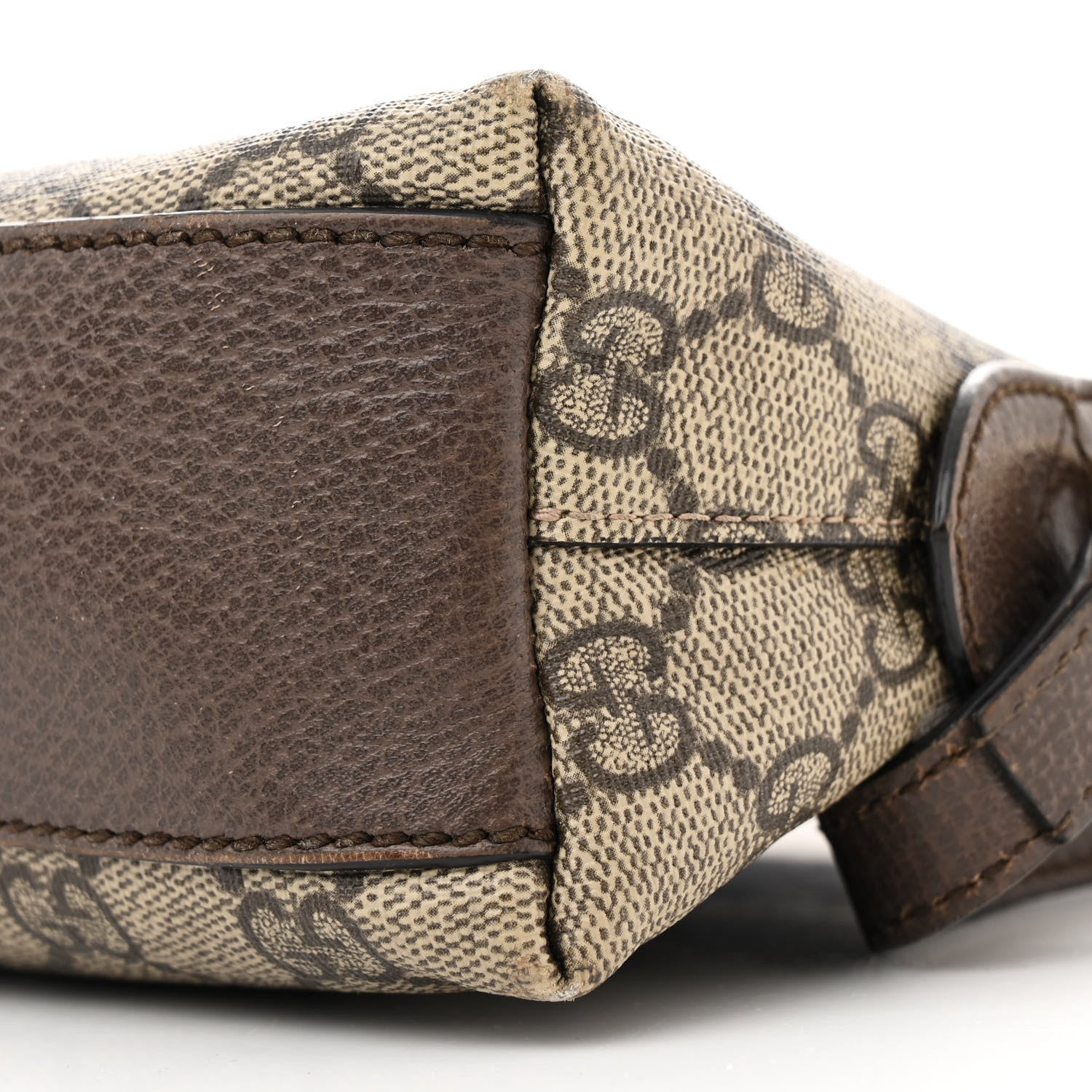 Gucci GG Supreme Monogram Textured Dollar Calfskin Web Small Ophidia Dome Shoulder Bag Beige Ebony New Acero 10 of 14