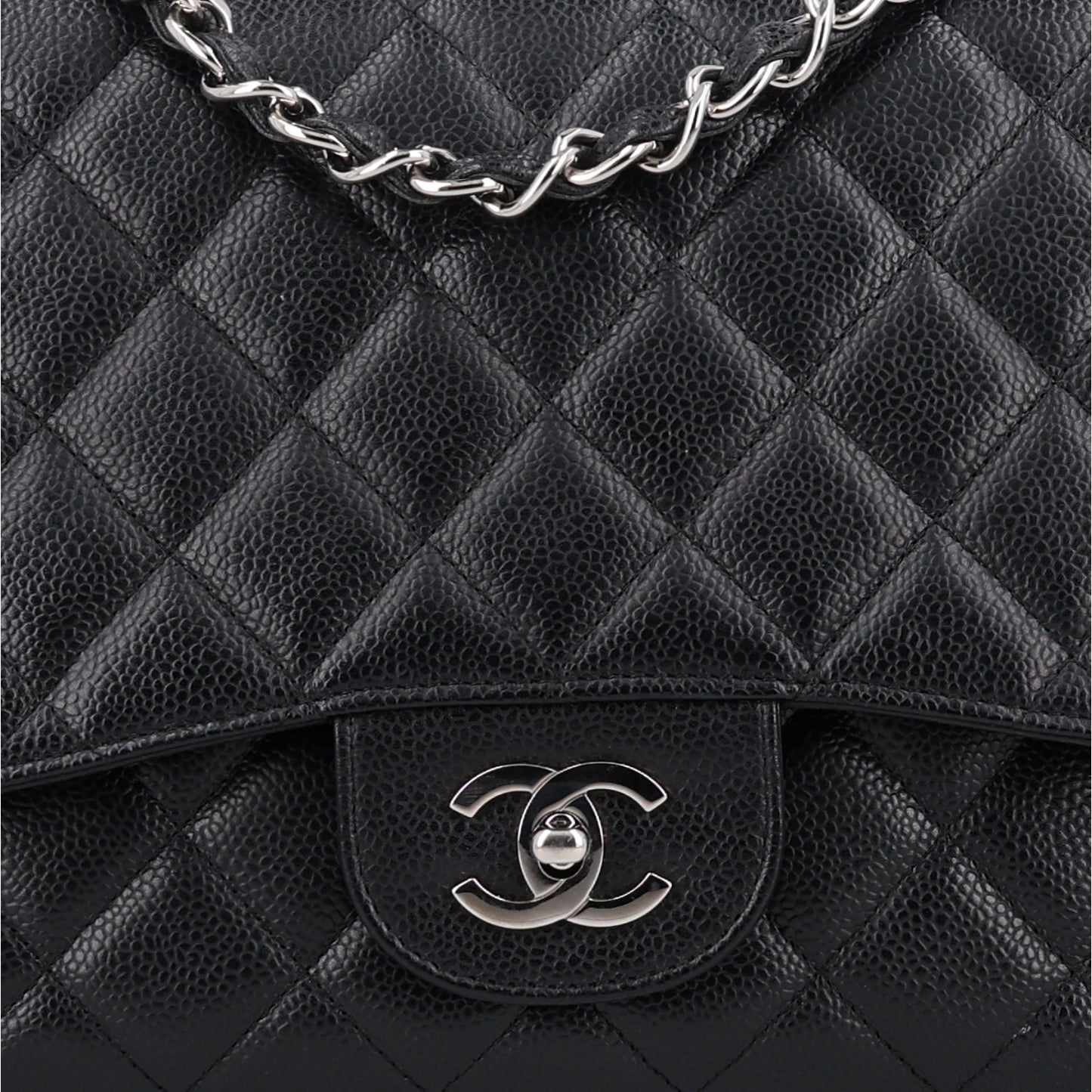 Caviar Quilted Jumbo Single Flap Black