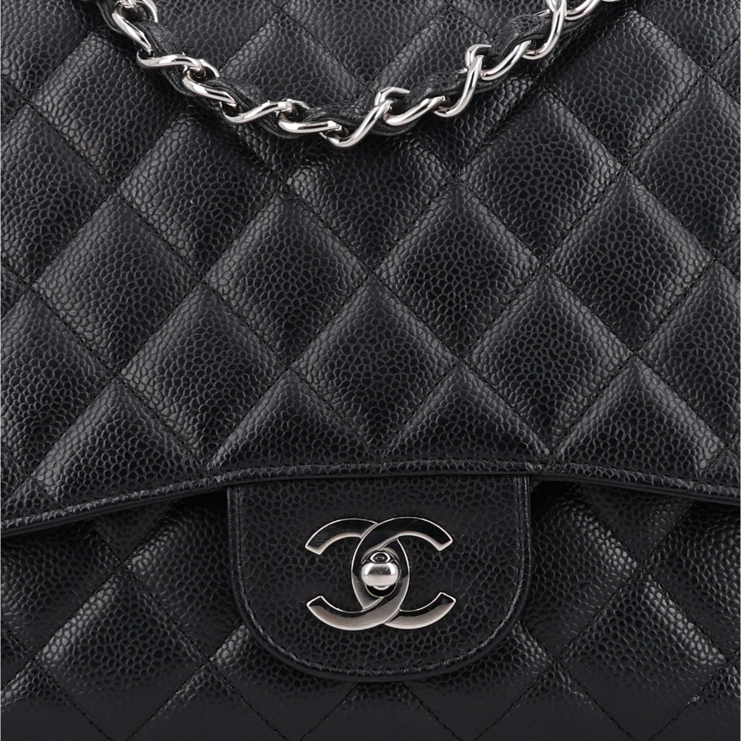 Chanel Caviar Quilted Jumbo Single Flap Black 8 of 10