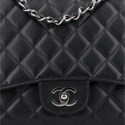 Chanel Caviar Quilted Jumbo Single Flap Black 8 of 10