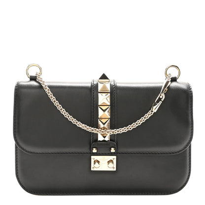 Valentino Garavani Vitello Medium Glam Lock Rockstud Flap Black 1 of 9