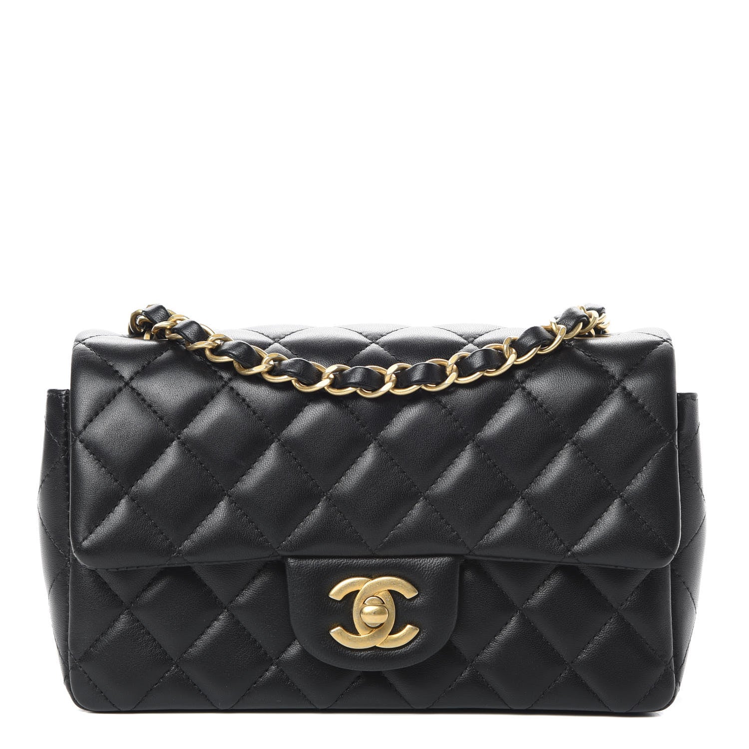 Chanel Lambskin Quilted Mini Rectangular Flap Black 1 of 12