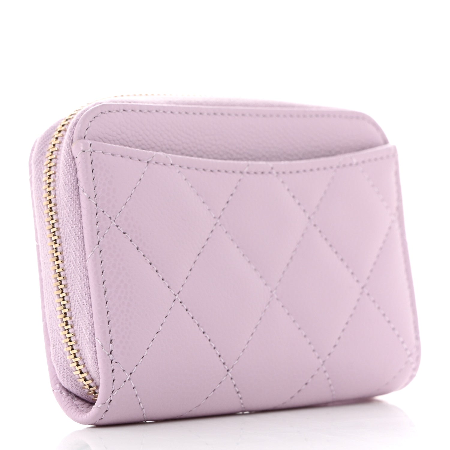 Chanel Caviar Quilted Zip Coin Purse Light Purple 3 of 7