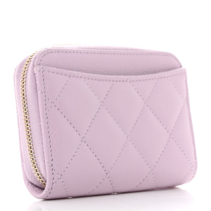 Chanel Caviar Quilted Zip Coin Purse Light Purple 3 of 7