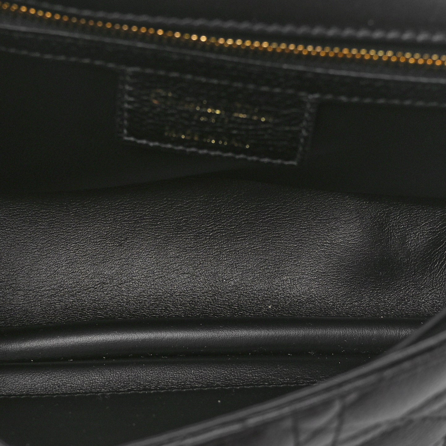 Calfskin Cannage Medium Caro Bag Black