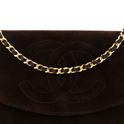 Chanel Suede Timeless CC Wallet on Chain WOC Brown 9 of 15
