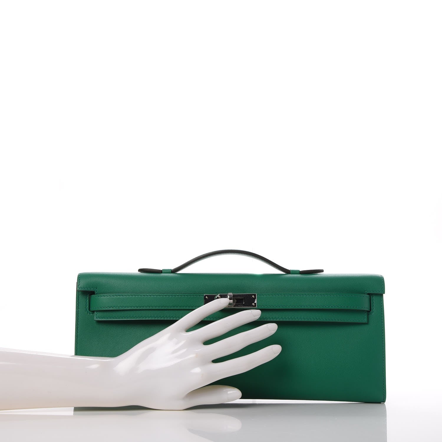 Hermes Swift Kelly Cut Clutch Pochette Vert Vertigo 2 of 26