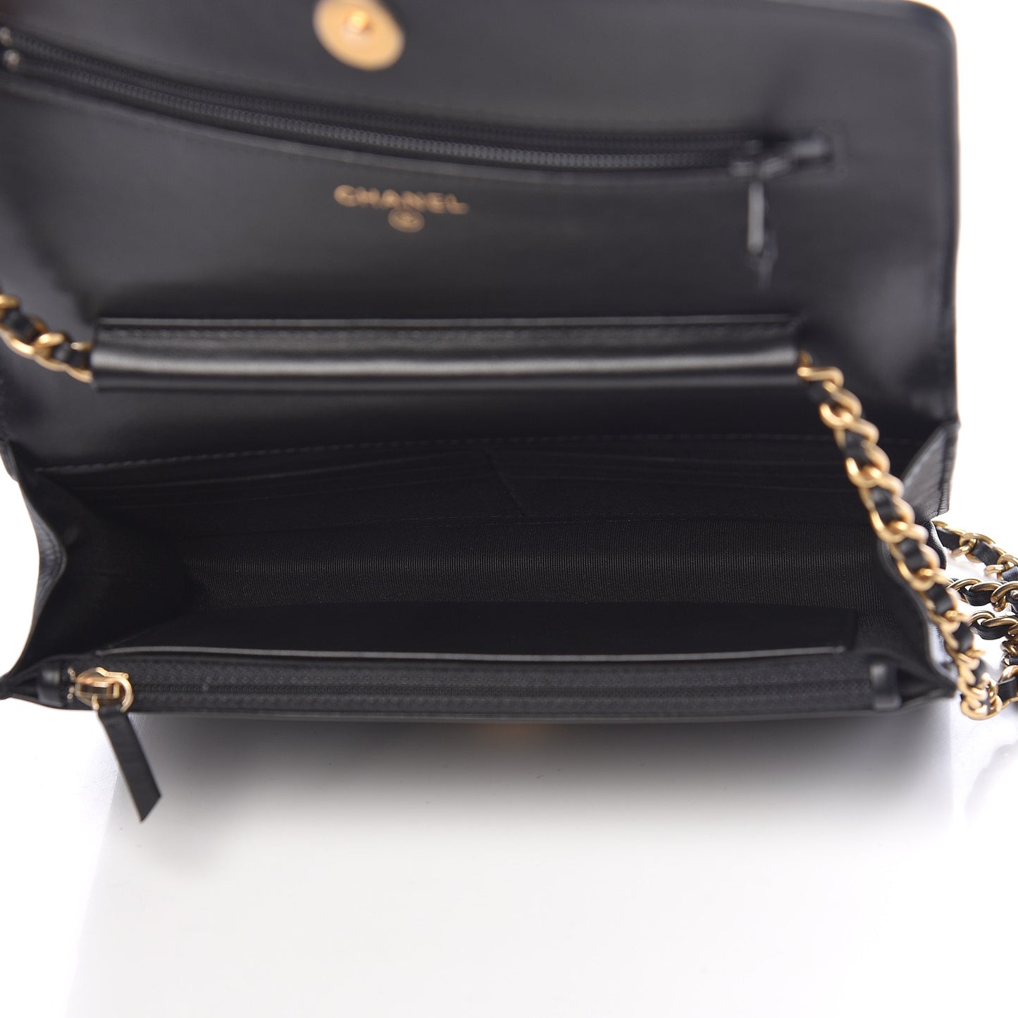 Caviar Quilted CC Filigree Wallet On Chain WOC Black