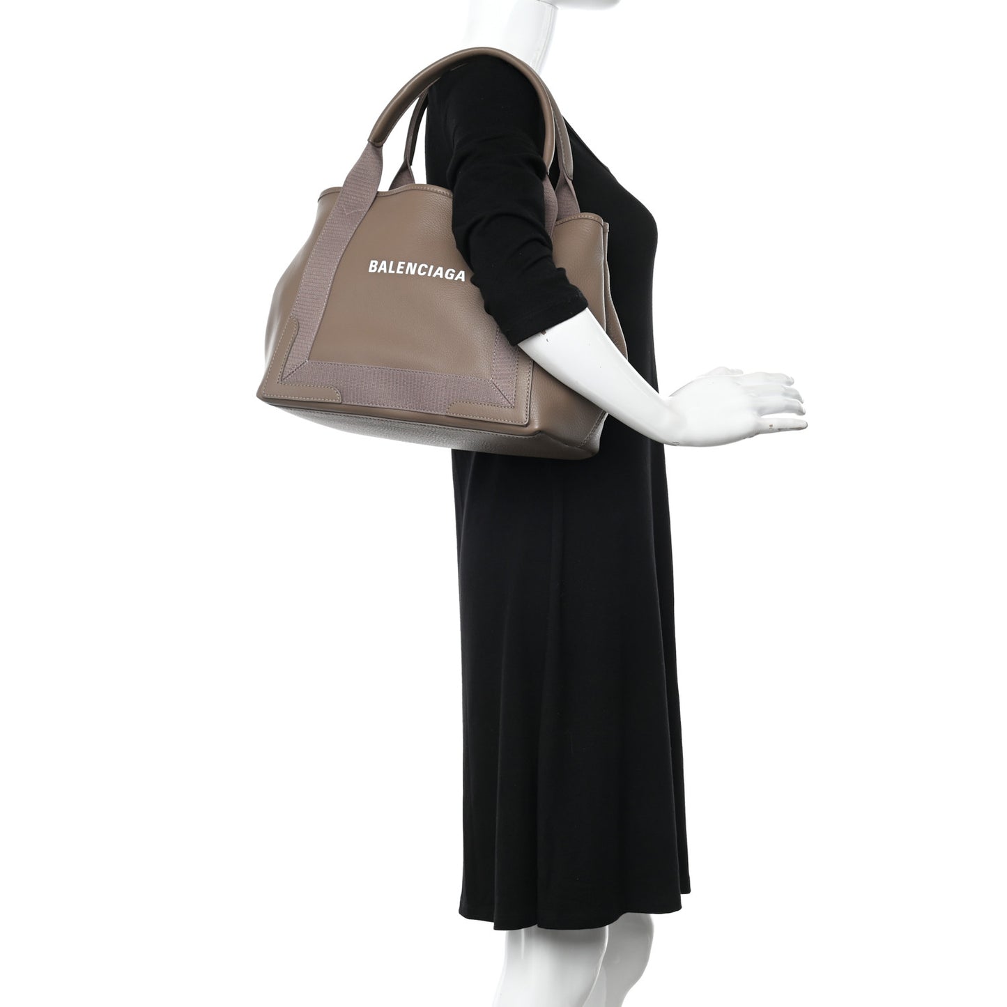 Calfskin S Navy Cabas Mink Grey