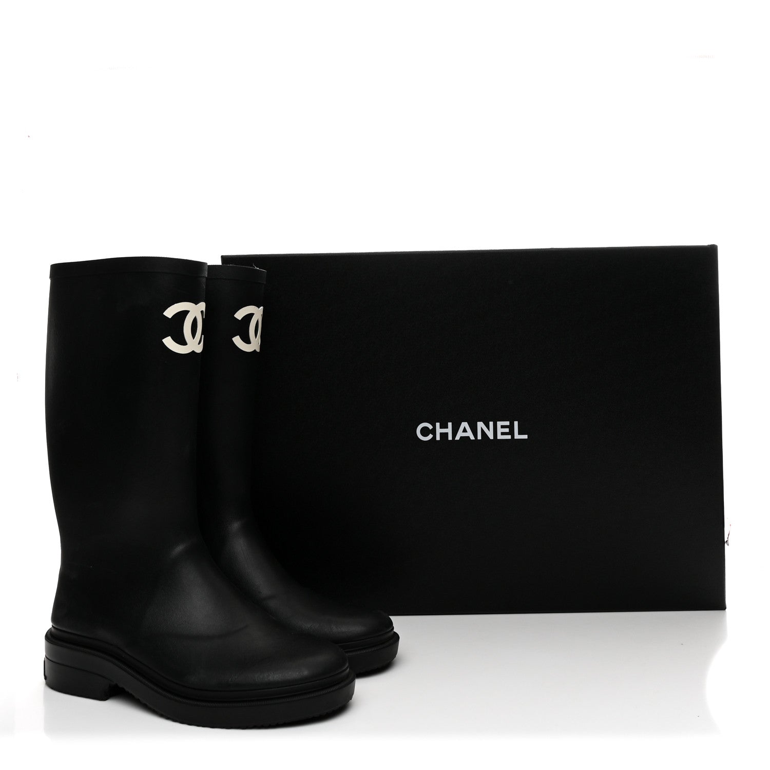 Chanel Caoutchouk CC High Boots 36 Black 10 of 10