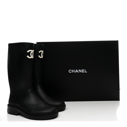 Chanel Caoutchouk CC High Boots 36 Black 10 of 10
