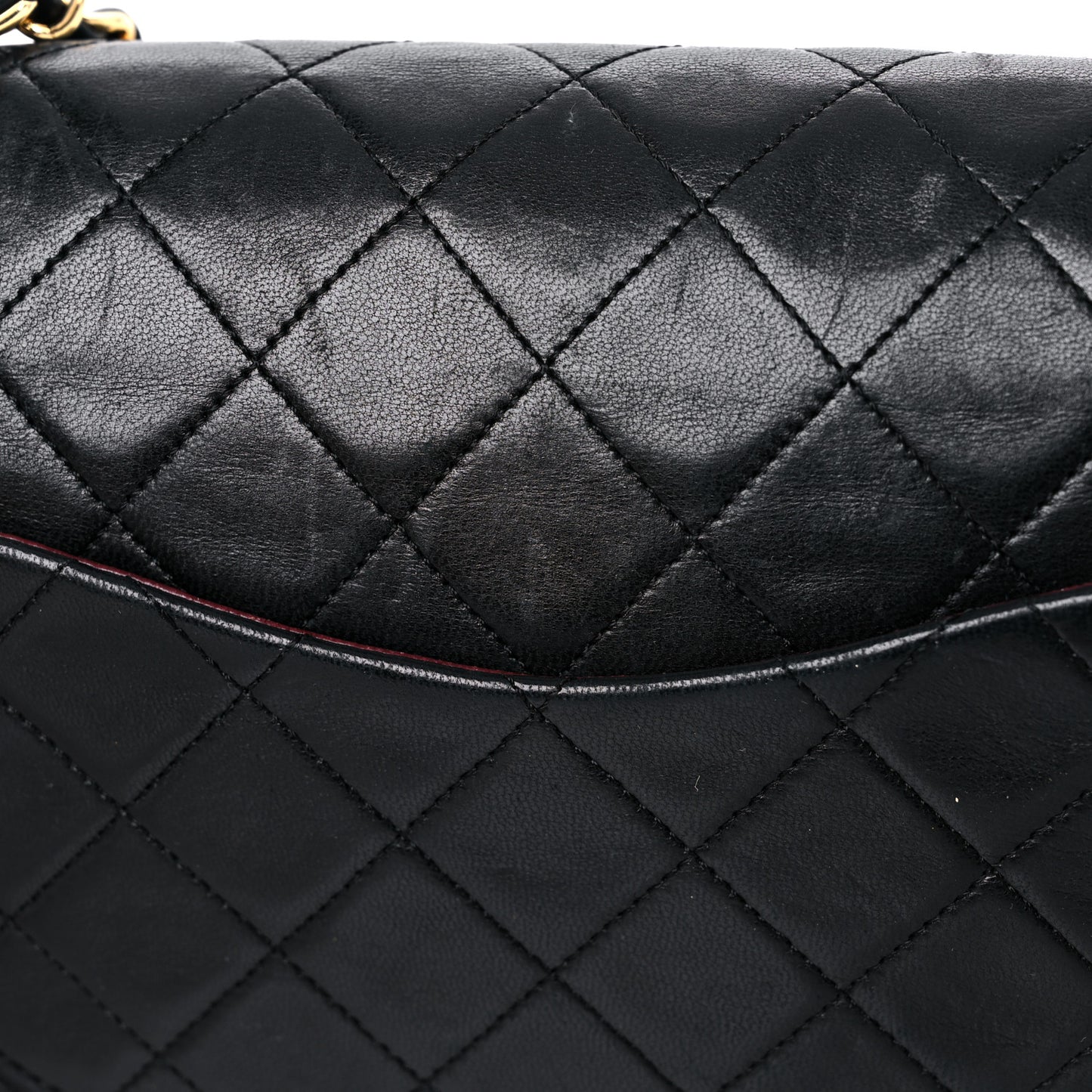 Lambskin Quilted Medium Double Flap Black