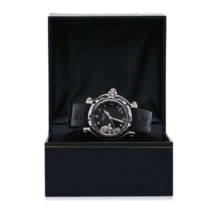 Chopard Stainless Steel Rubber Diamond 38mm Happy Sport Fish Quartz Watch Black 5 of 5
