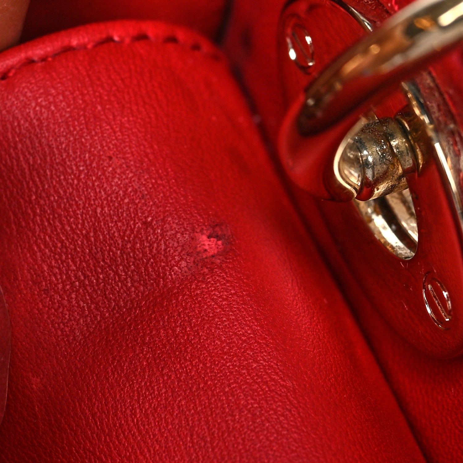 Christian Dior Calfskin Cannage Dioramour Mini Lady Dior Bag Bright Red 12 of 12