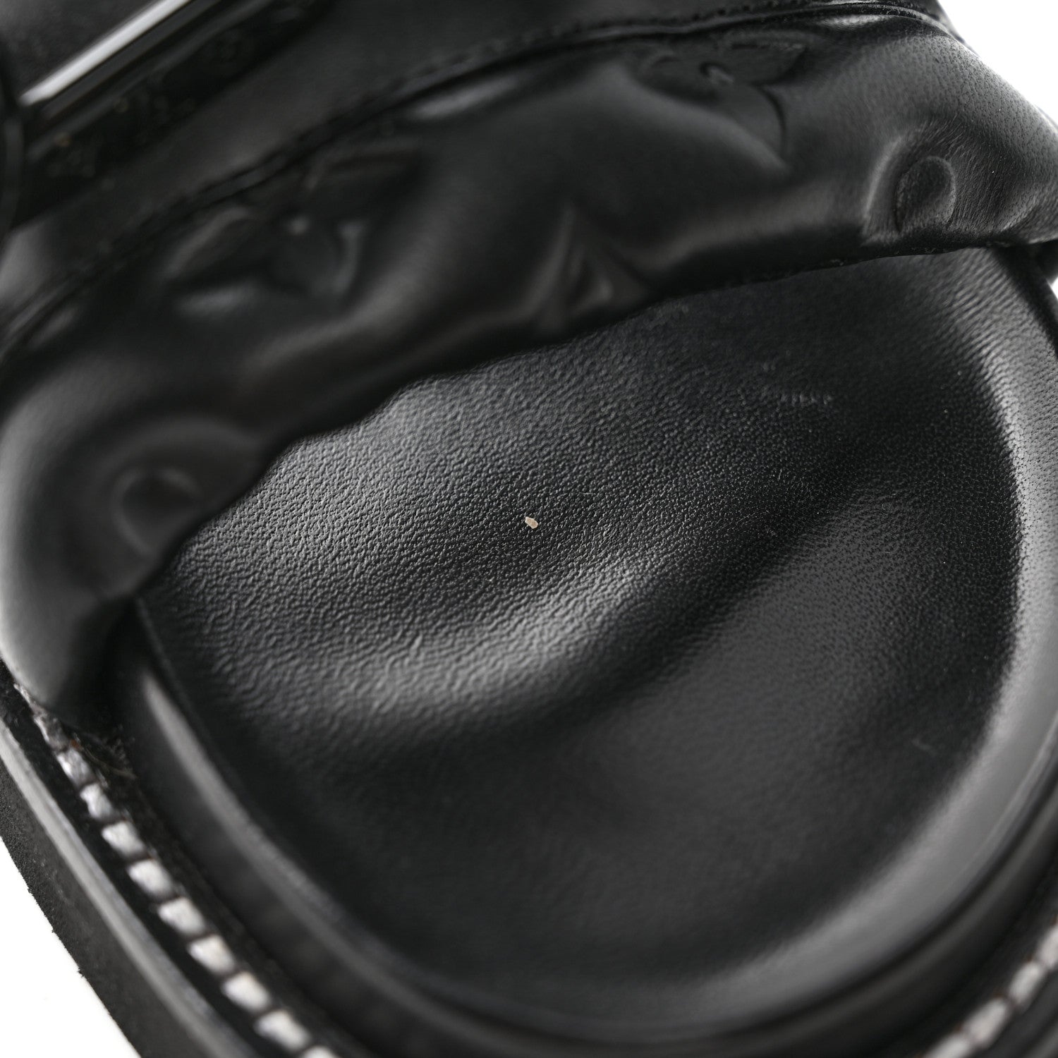 Louis Vuitton Calfskin Embossed Monogram Sunset Flat Comfort Mule 36 Black 10 of 10