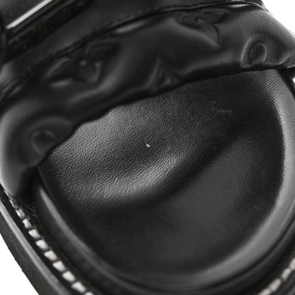 Louis Vuitton Calfskin Embossed Monogram Sunset Flat Comfort Mule 36 Black 10 of 10