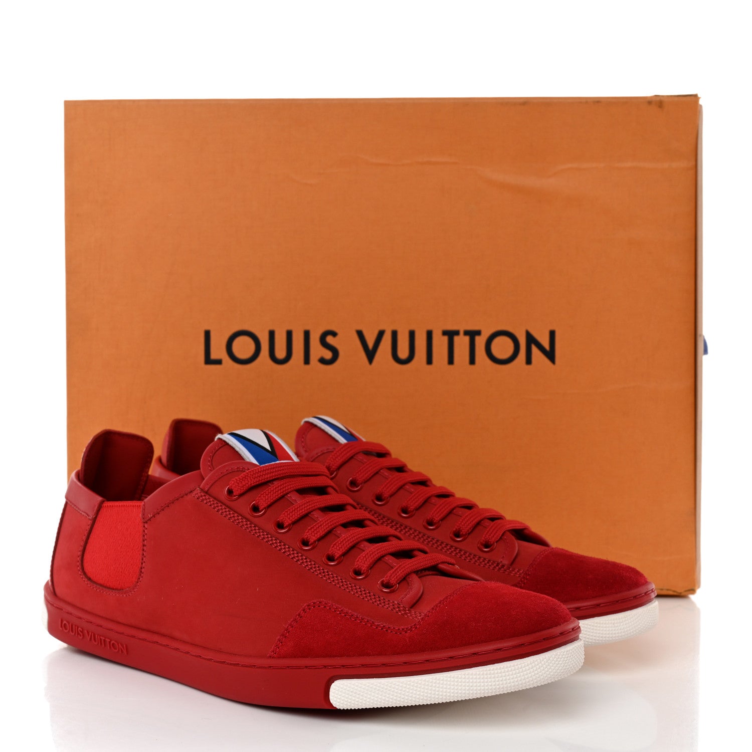 Louis Vuitton Suede Mens Americas Cup Slalom Sneakers 8 Red 8 of 8