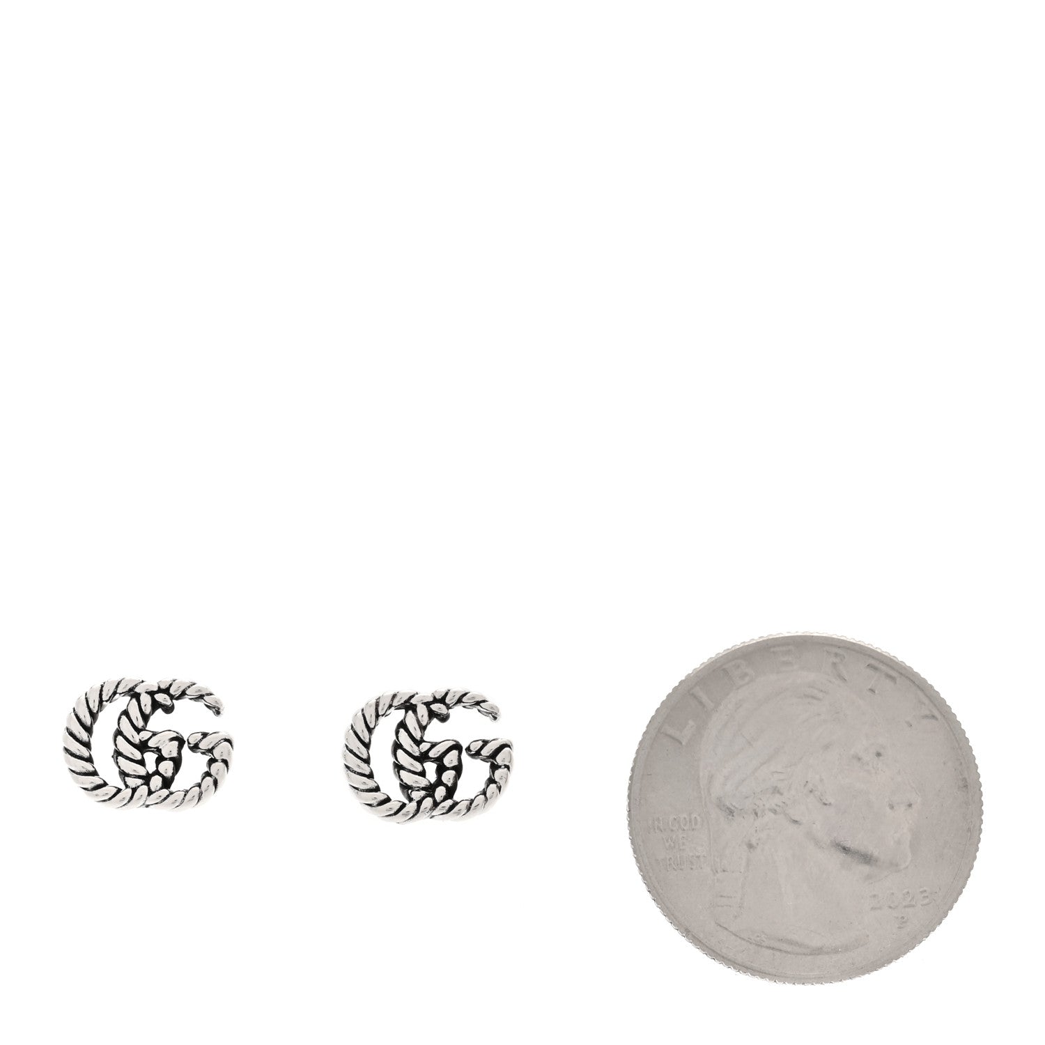 Gucci Sterling Silver Torchon Double G Earrings 2 of 4
