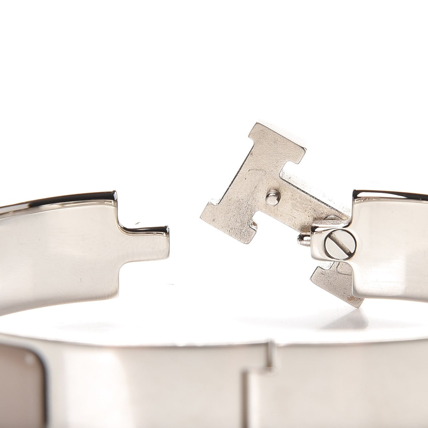 Enamel Narrow Clic Clac H Bracelet PM Marron Glace