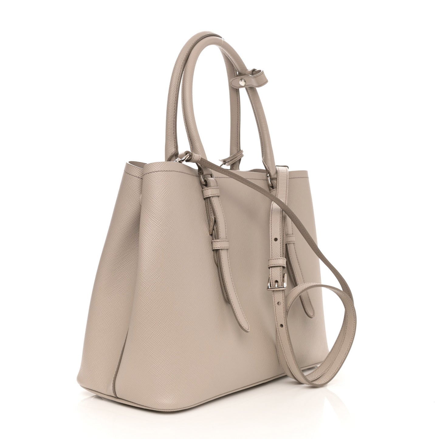 Saffiano Cuir Medium Double Handle Tote Argilla