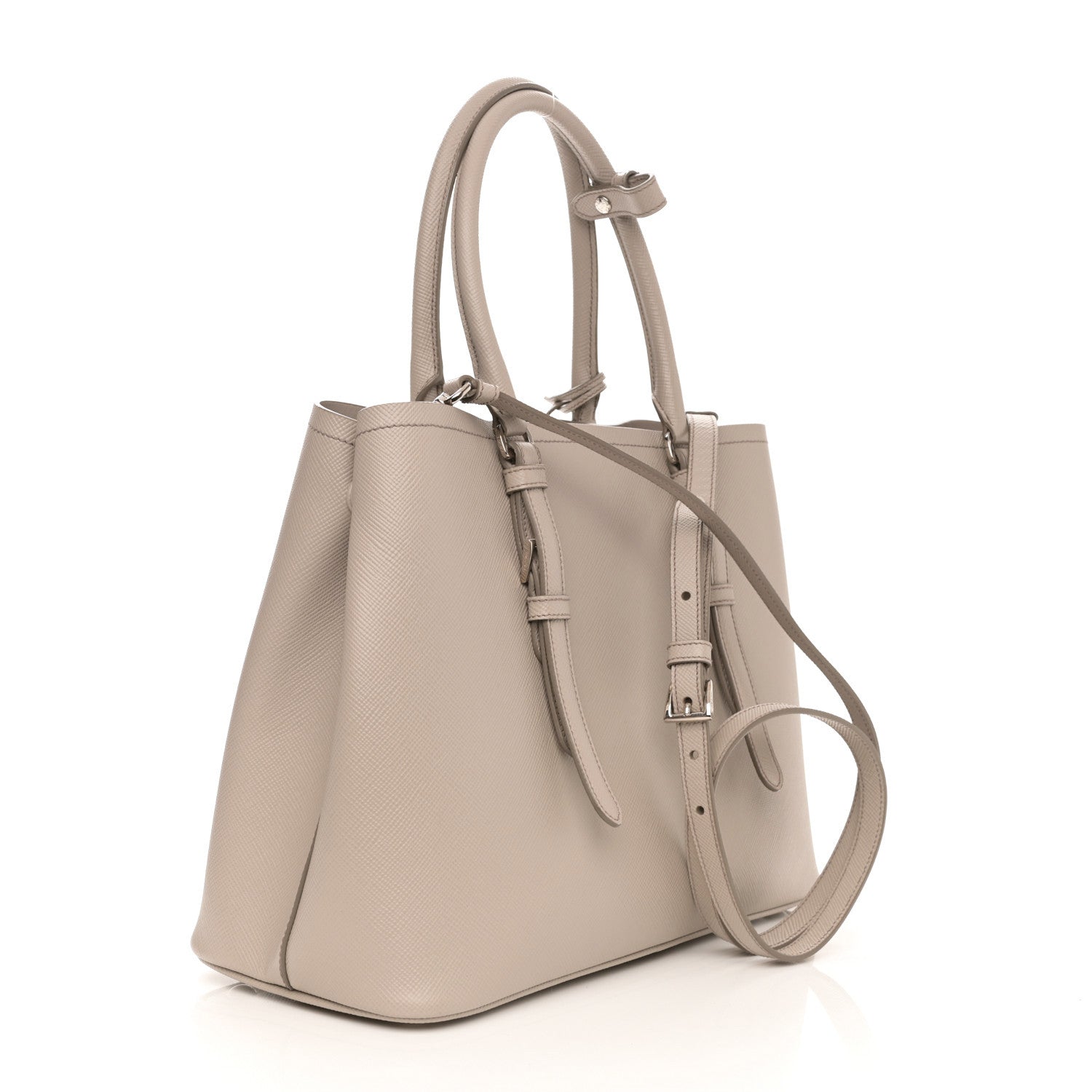 Prada Saffiano Cuir Medium Double Handle Tote Argilla 2 of 13